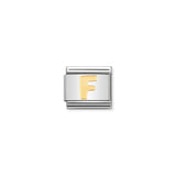 Nomination Classic Letter F in Stainless Steel with 18k Gold