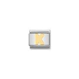 Nomination Classic Letter K in Stainless Steel with 18k Gold