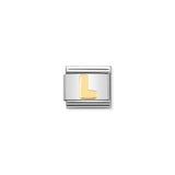 Nomination Classic Letter L in Stainless Steel with 18k Gold