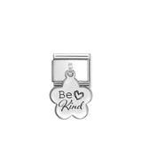Nomination "Be Kind" Flower Charm in Stainless Steel and 925 Sterling Silver