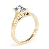 14k Gold Solitaire Trellis Emerald Cut Engagement Ring