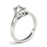 14k Gold Solitaire Trellis Emerald Cut Engagement Ring