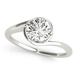 14k Gold Round Diamond Solitaire Bypass Engagement Ring