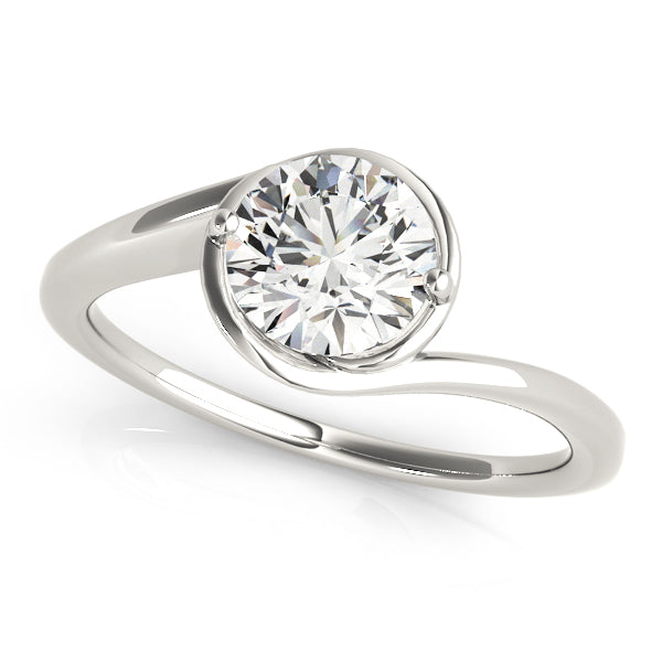 14k Gold Round Diamond Solitaire Bypass Engagement Ring