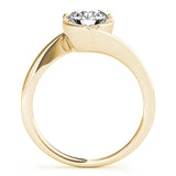 14k Gold Round Diamond Solitaire Bypass Engagement Ring