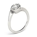 14k Gold Round Diamond Solitaire Bypass Engagement Ring