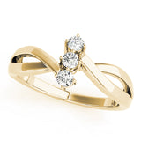 14k Gold Three-Stone Engagement Ring