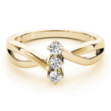 14k Gold Three-Stone Engagement Ring