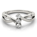 14k Gold Three-Stone Engagement Ring
