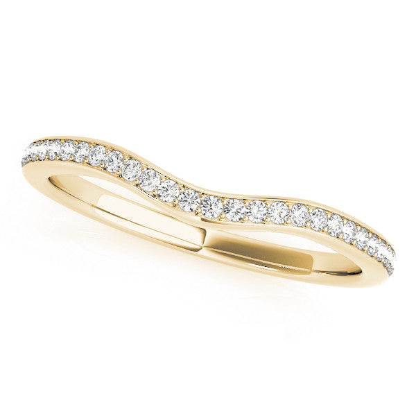 14k Gold .25ct Eternity Diamond Curved Wedding Band