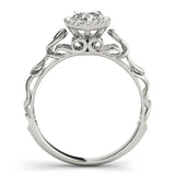 14k Gold Marquise Halo Diamond Engagement Ring