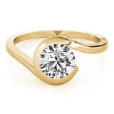 14k Gold Round Diamond Solitaire Bypass Engagement Ring