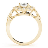 14k Gold Vintage Inspired Oval Diamond Engagement Ring