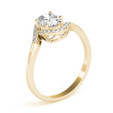 14k Gold Bypass Oval Cut Engagement Ring
