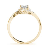14k Gold Bypass Oval Cut Engagement Ring