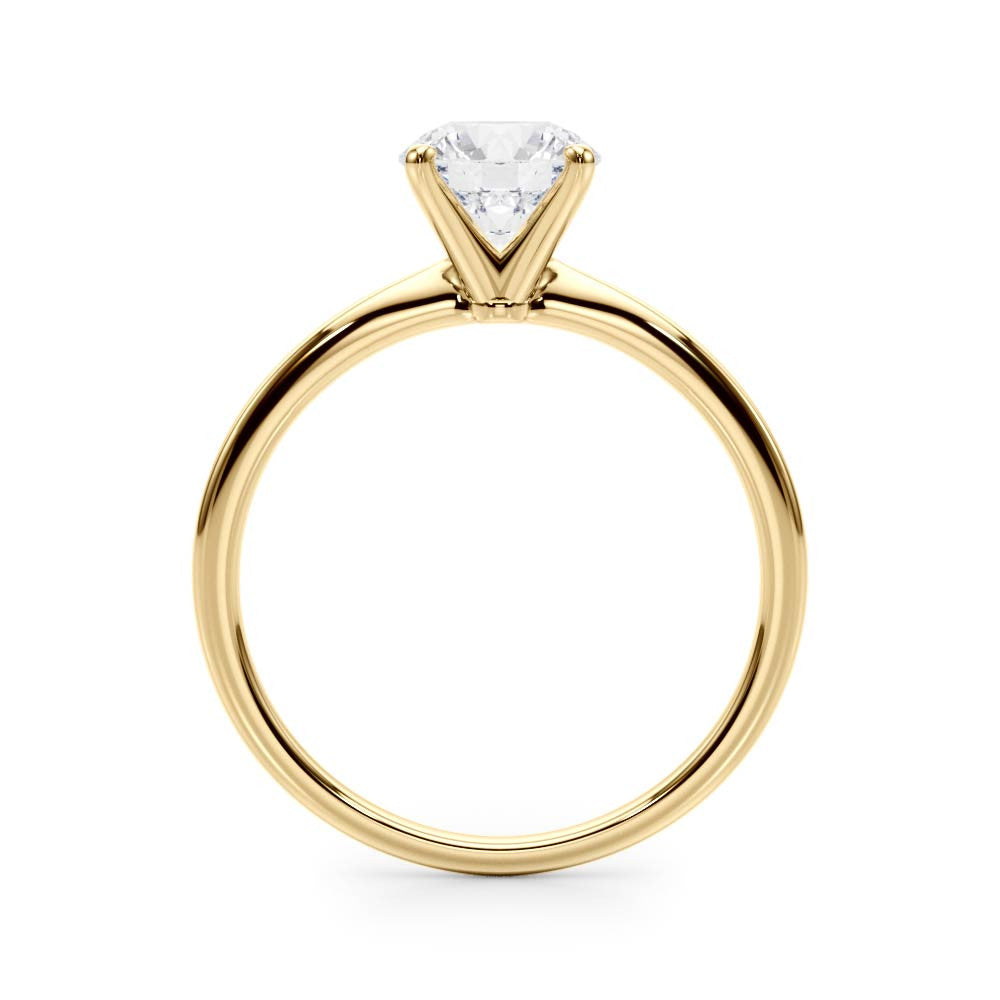 14k Gold Round Solitaire Engagement Ring