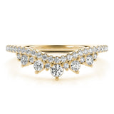 14k Gold Contour Crown Wedding Band