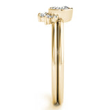 14k Gold Bezel Set Half Halo Engagement Ring