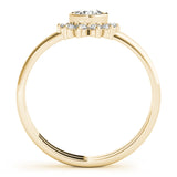14k Gold Bezel Set Half Halo Engagement Ring