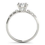 14k Gold Round Scattered Side Stone Engagement Ring