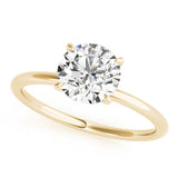 14k Gold Hidden Halo Accented Engagement Ring