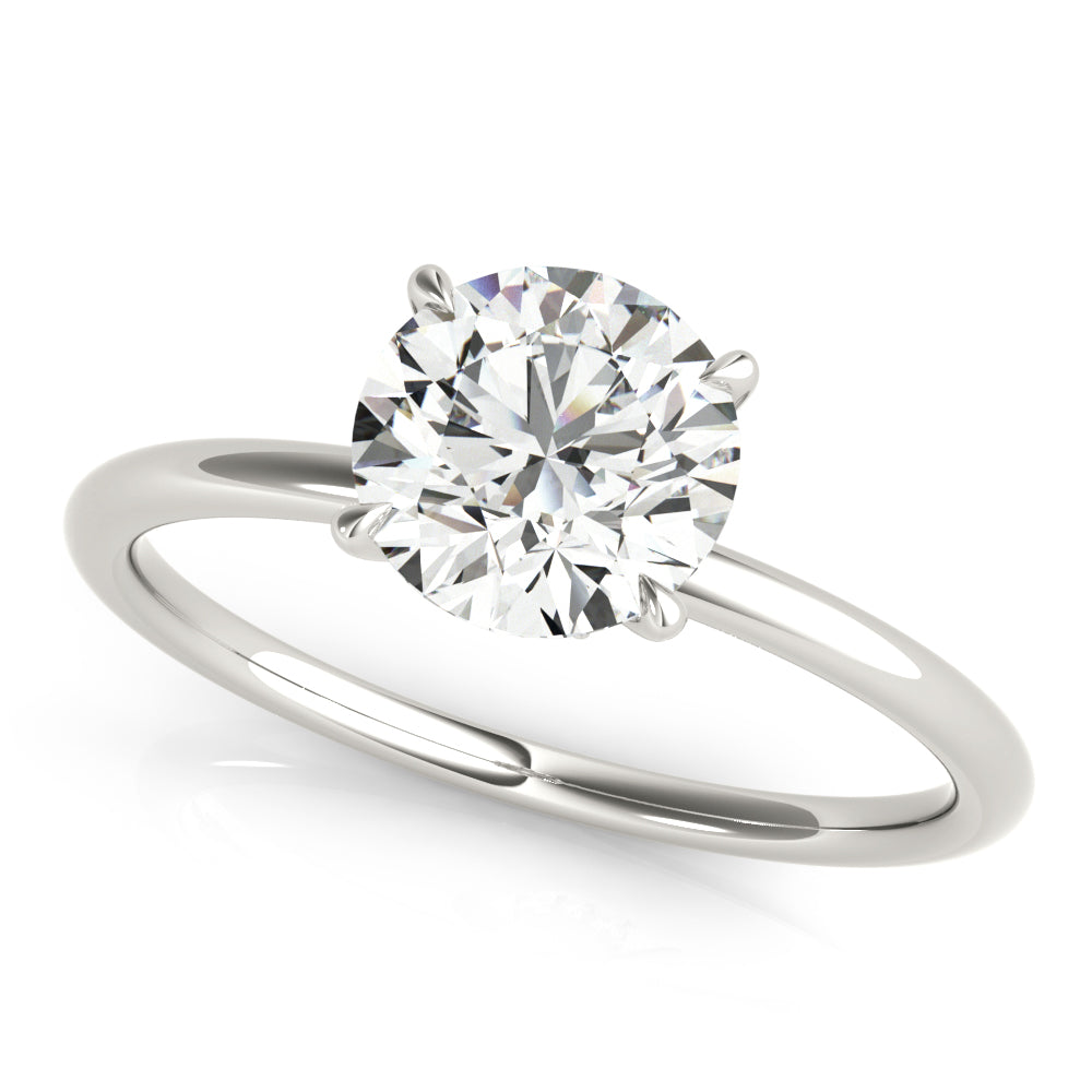 14k Gold Hidden Halo Accented Engagement Ring