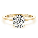 14k Gold Hidden Halo Accented Engagement Ring