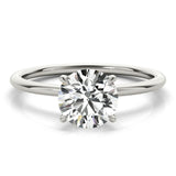 14k Gold Hidden Halo Accented Engagement Ring