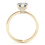 14k Gold Hidden Halo Accented Engagement Ring