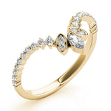 14k Gold Contour Marquise Center Wedding Band
