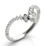 14k Gold Contour Marquise Center Wedding Band