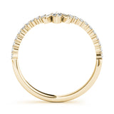 14k Gold Contour Marquise Center Wedding Band
