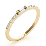 14k Gold East West Side Stone Baguette Ring