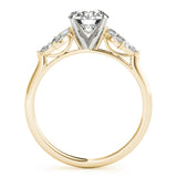 14k Gold Nature Inspired Round Diamond Engagement Ring