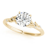 14k Gold Round Accented Engagement Ring