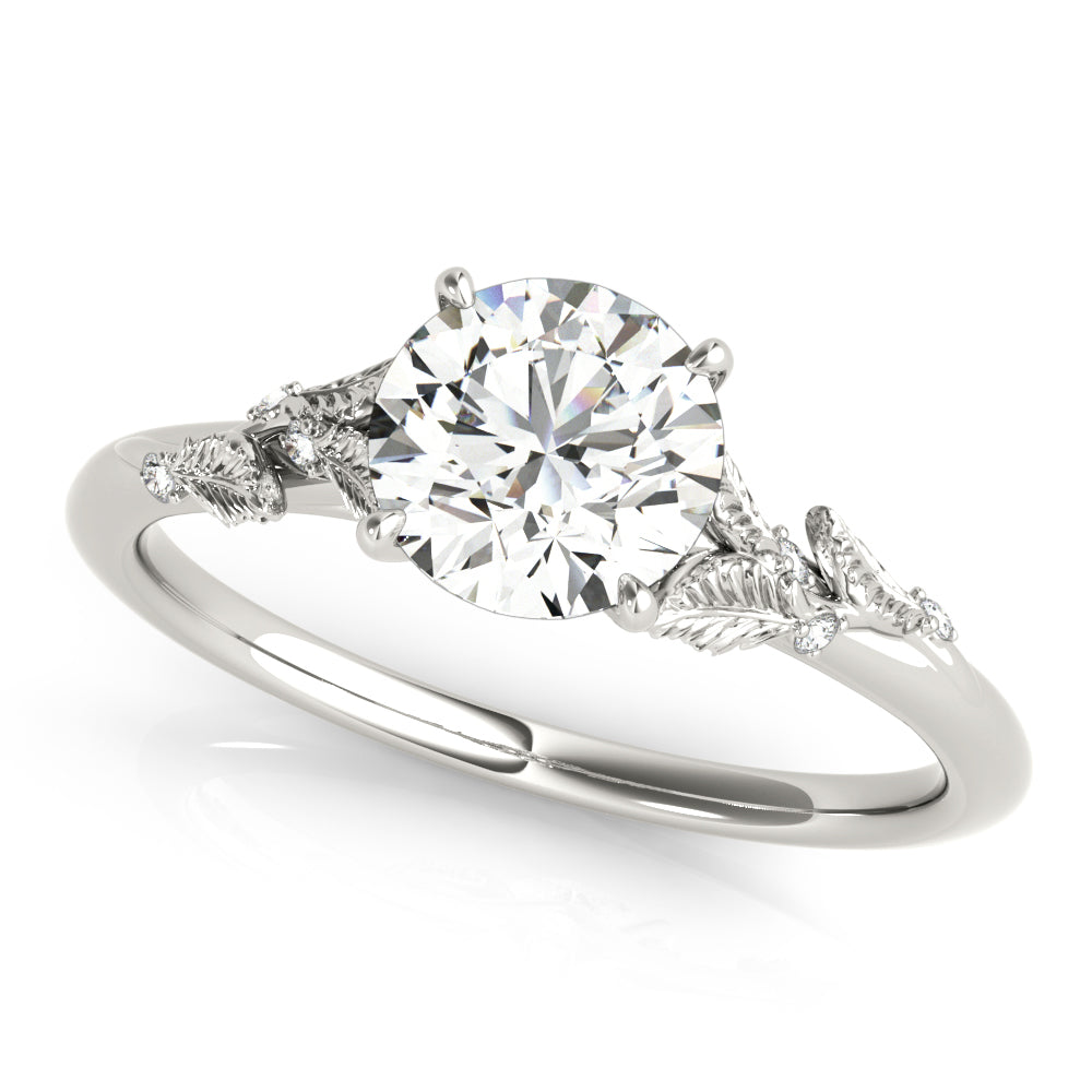 14k Gold Round Accented Engagement Ring