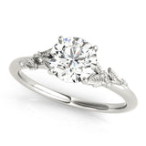 14k Gold Round Accented Engagement Ring