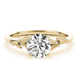 14k Gold Round Accented Engagement Ring