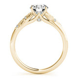14k Gold Round Accented Engagement Ring
