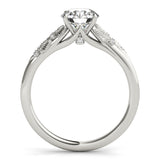 14k Gold Round Accented Engagement Ring