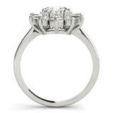14k Gold Oval Sunburst Diamond Engagement Ring