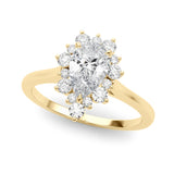 14k Gold Halo Pear Engagement Ring