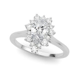 14k Gold Halo Pear Engagement Ring