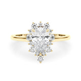 14k Gold Halo Pear Engagement Ring