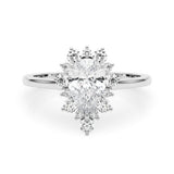 14k Gold Halo Pear Engagement Ring