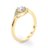 14k Gold Round Vintage Inspired Engagement Ring