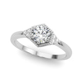 14k Gold Round Vintage Inspired Engagement Ring