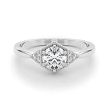 14k Gold Round Vintage Inspired Engagement Ring