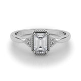 14k Gold Vintage Inspired Emerald Engagement Ring