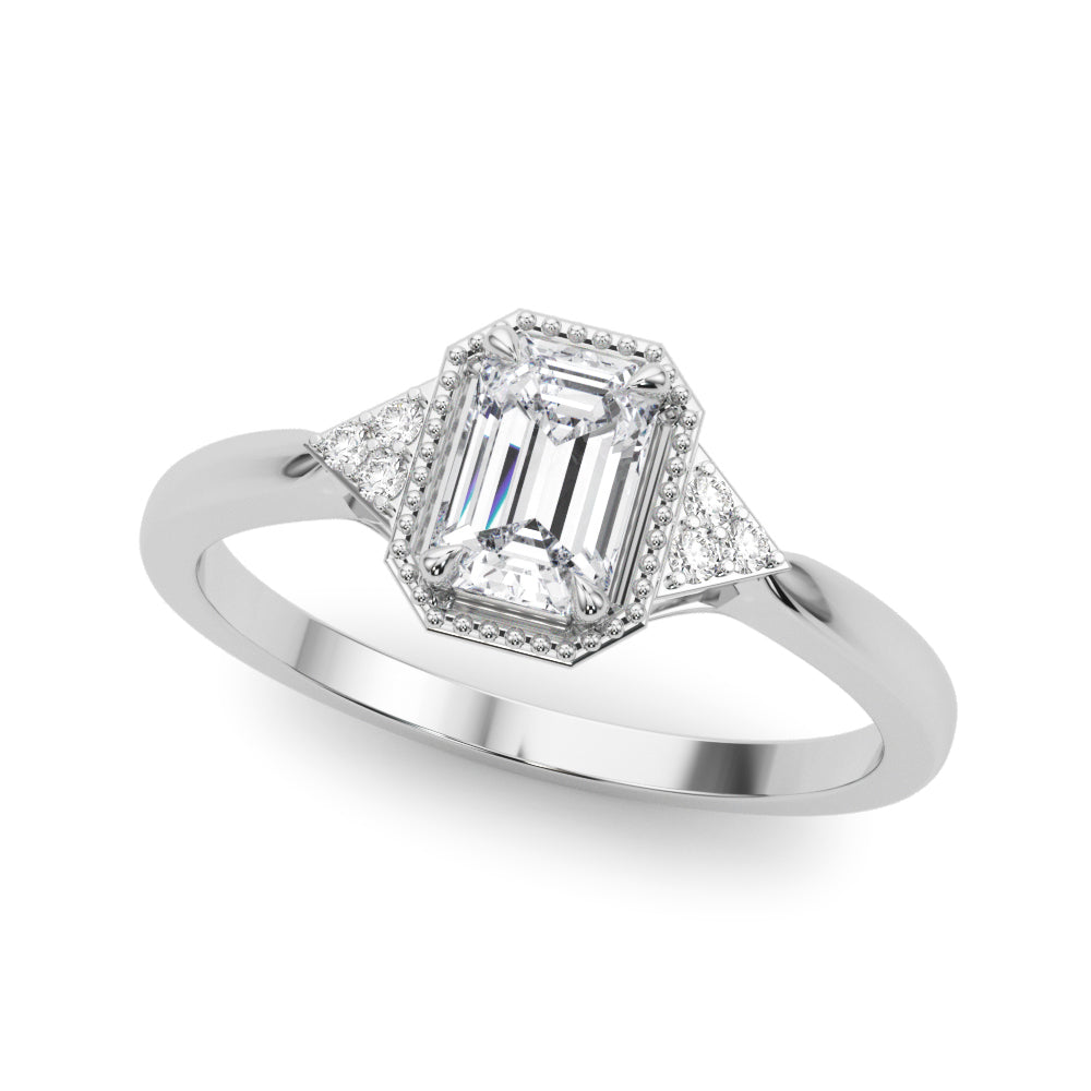 14k Gold Vintage Inspired Emerald Engagement Ring